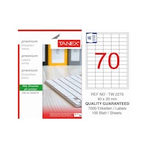 Tanex Tw-2270 - 40 X 20 MM Laser Etiket 100 Adet