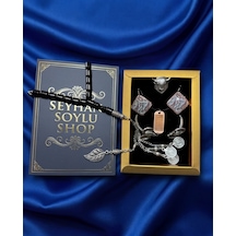 Special Seri Lüks Kitap Kutulu Bakır Takı Seti Ve Tesbih Kombini - Kolye Küpe Özel Tasarım Bileklik Yüzük 5 Parça Gösterişli Otantik Hediyelik - Doğum Günü Yıl Dönümü Sevgililer Günü Şık Hediye - S-00100