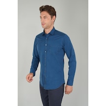 Bisse Erkek Uzun Kollu Spor Yaka Denim Gömlek Gmjean252167 D39 Lacivert