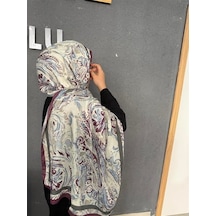 Summer Desen Şal Mürdüm Çok Renkli