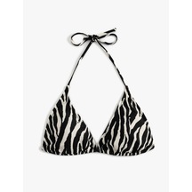 Koton Zebra Desenli Üçgen İpli Bikini Üstü Siyah Çizgili 4sak10150mm