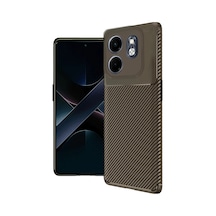 Hot 50i 4g Kılıf Auto Focus Karbon Kapak - Kahverengi