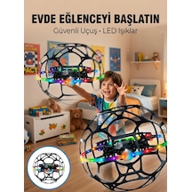 El Hareketi Kontrollü Futbol Topu Tasarımlı Drone Led Işıklı