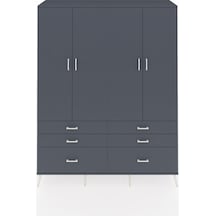 Hyperion Gardrop 8 Raflı 6 Çekmeceli 4 Kapaklı 176x44x221 Antrasit-antrasit Antrasit