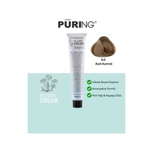 Puring Flory Color Papatya Özlü Amonyaksız Saç Boyası Açık Kumral 100 ML 8.0  Doğal Açık Kumral