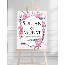 Söz Nişan Düğün İçin 50x70 Karşılama Panosu - Renkli Çiçek Ve Yaprak Tasarımlı 002 Beyaz Söz Nişan Düğün İçin 50x70 Karşılama Panosu - Renkli Çiçek Ve Yaprak Tasarımlı 002 Beyaz