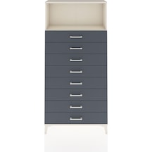 Arges Dolap Tek Raflı 8 Çekmeceli 88x30x182 Aytaşı-antrasit Aytaşı