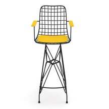 Knsz kafes tel bar sandalyesi 1 li zengin syhsrı kolçaklı 75 cm oturma yüksekliği ofis cafe bahçe mutfak