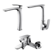 Newarc Slim 121001-121511-121 Çanak Lavabo Banyo Evye Batarya Set Krom