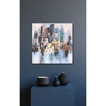 Bina Soyut El Yapımı Yağlı Boya Tablo 85x85cm