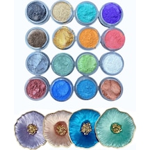 Reçine 16lı Toz Pigment Boya Seti 16x10ml Reçine Mini Pigment A2 0,15 L