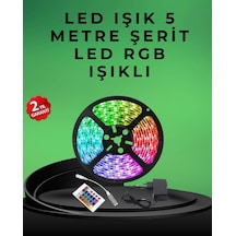 Pratik Kurulumlu 5 Metre Kumandalı Şerit Led Çok Renkli