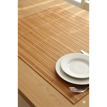 Ahşap Amerikan Servis Altlığı 45x69 Cm Doğal Görünümlü, Şık Ve Dayanıklı Ahşap