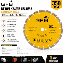 Beton Kesme Testeresi Lazer Kaynaklı Beton Tuğla Taş Bims Keser 350 X 3.0 X 10x25.4 Mm