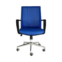 Koltukstilim Comfort Krom Fileli Yönetici Koltuğu Mavi