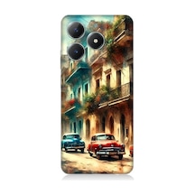 Realme C61 Uyumlu Renkli Sokak  Desenli Silikon Kılıf