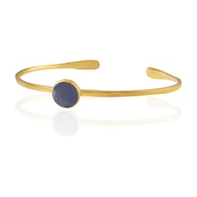 Kadir Jewellery Zirkon Taşlı Ayarlanabilir 22 Ayar Altın Kaplama Bilezik Mor