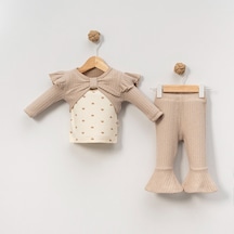 Çakar Bebe 6-18 Aylık Boleralı Kız 2 Li Takım -8034155 - Bej Bej