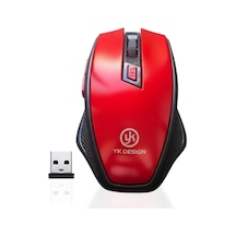 Ergonomik Sessiz Kablosuz Mouse Usb Alıcılı Kırmızı Renkli Ofis Oyun İçin Belirtilmemiş