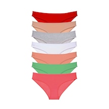 7 Adet Süper Eko Set Likralı Kadın Slip Külot Set 8 Çok Renkli