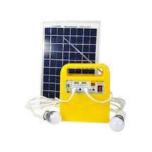 Taşınabilir Solar Aydınlatma ve Şarj Sistemi – 10W Güneş Paneli, 3 LED Ampul, FM Radyo, MP3 ve USB Çıkışlı