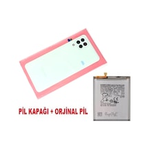 Samsung Galaxy Uyumlu A22 4g Arka Pil Batarya Kapağı + Pil Kamera Lensli Mav İind21721