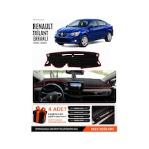 Renault Talıant Ekranlı 2021-2026 Uyumlu Torpido Örtüsü, Torpido Kılıfı - Siyah-kırmızı - Da001