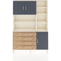Arges Dolap 9 Raflı 4 Çekmeceli 3 Kapaklı 132x30x195 Aytaşı-antrasit/çam Antrasıt/atlas Çam