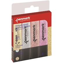 Penmark Fosforlu Kalem 4 Lü Karışık Renk Simli Fosforlu Kalem Seti Çok Renkli