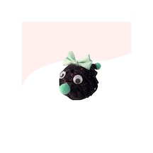 Miçiko Çıngıraklı Örme Kedi Oyuncağı 9cm Siyah Desenli
