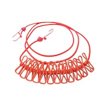 Ganzhoushop Geri Çekilebilir Giysi Kurutma Askısı İpi 12 Klipsli Taşınabilir Çamaşır Askısı Çamaşır Kurutma Askısı Kamp İçin Giysi Askısı Çok Renkli