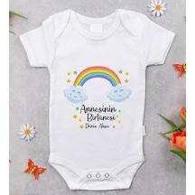 Bitmeyenkartus Bk Kids Isimli Annesinin Bir Tanesi Tasarımlı Bebek Body Zıbın - Çok Renkli