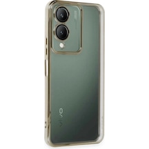 Mey İthalat Vivo Y17s Kılıf Lensli Silikon - Gold Altın