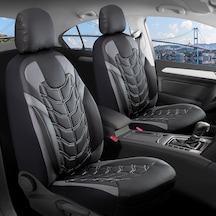 Opel Corsa B Lüx Deri Oto Koltuk Kılıfı Ön Arka Takım Classy Serisi Siyah Gri