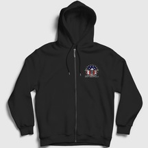 Presmono Unisex Flag Avenged Sevenfold Fermuarlı Kapüşonlu Sweatshirt Siyah