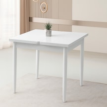 Yanlardan Açılır Büyüyen Yemek Masası Beyaz 65 x 100 CM Sadece Masa