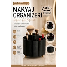 Makyaj Organizeri Bölmeli, Geniş Hazneli, Şık Ve Dayanıklı Kozmetik Düzenleyici Siyah