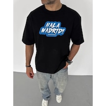 Erkek Tişört Bisiklet Yaka Baskılı Regular Fit T-shirt - Siyah