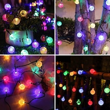 Brokoli Home 7 Metre Güneş Enerjili 8 Modlu Renkli Işığı Solar Led Işık 50 Top Dekoratif Yılbaşı Ba