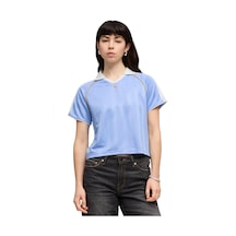 632157-60 Puma T7 Relaxed Football Jersey Kadın T-shirt 632157-60 Mavi