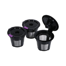Geeksen "keurig 1.0 & 2.0 Uyumlu Yeniden Kullanılabilir 6'lı K-cup Kahve Seti" Siyah