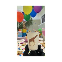 Hayvan-orman-amazon-zoo Doğumgünü Parti Zürafa Temalı Tek Kullanımlık 7 Oz 100 Adet Karton Bardak 1