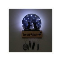 Led Işıklı Pleksi Dolunay Kişiselleştirilebilir Dekoratif Biblo Harvey Kediler Anahtar Askılığı Mavi - 737322722 Mavi