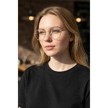 Round Model Optik Uyumlu Şeffaf Kadın Erkek Gözlük Metal Çerçeve Çok Renkli