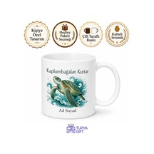 Save The Turtles Baskılı Kaplumbağaları Kurtar Kupa Bardak Hediye Beyaz / Çok Renkli