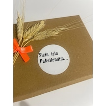 Sizin İçin Paketlendim Siyah Kalın Yazılı Yuvarlak Yapışkanlı Etiket 3x3 Cm 150 Adet