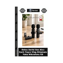 Delux Serisi Ses Alıcı Canlı Yayın Vlog Ekipmanı Yaka Mikrofonu K9