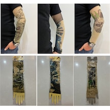 Giyilebilir Dövme 3 Çift 6 Adet Kol Çorap Dövmesi Sleeve Tattoo Set3