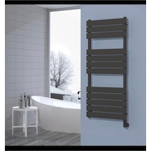 Dizayn Siyah Akıllı Termostatlı 50x120 Radyatör Isıtıcı Havlupan Çelik