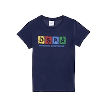 Baskılı Erkek Çocuk T-shirt Lacivert
